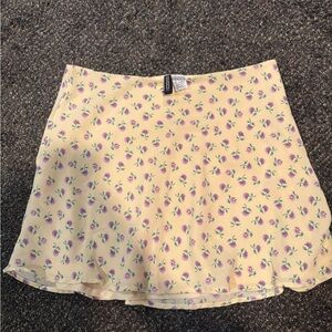 H&M Yellow Floral Mini Skirt